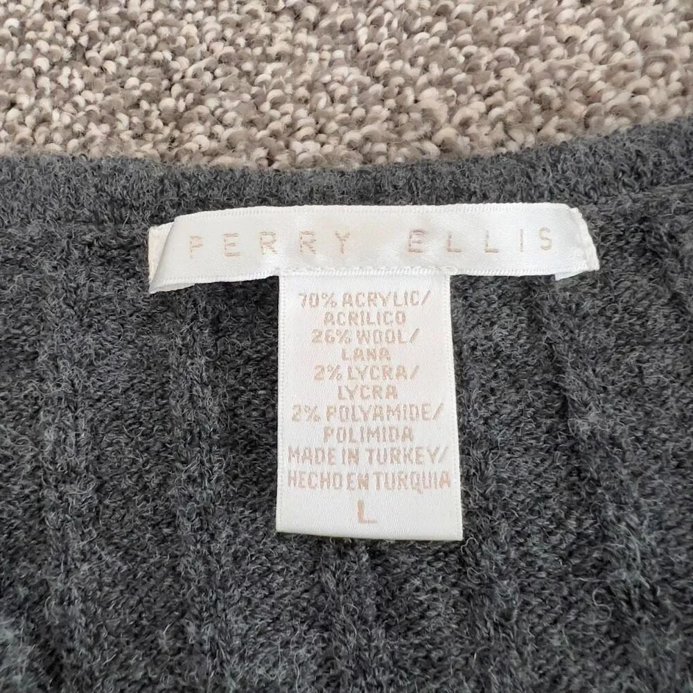 Perry Ellis Men's Ribbed V-Neck Sweater size large